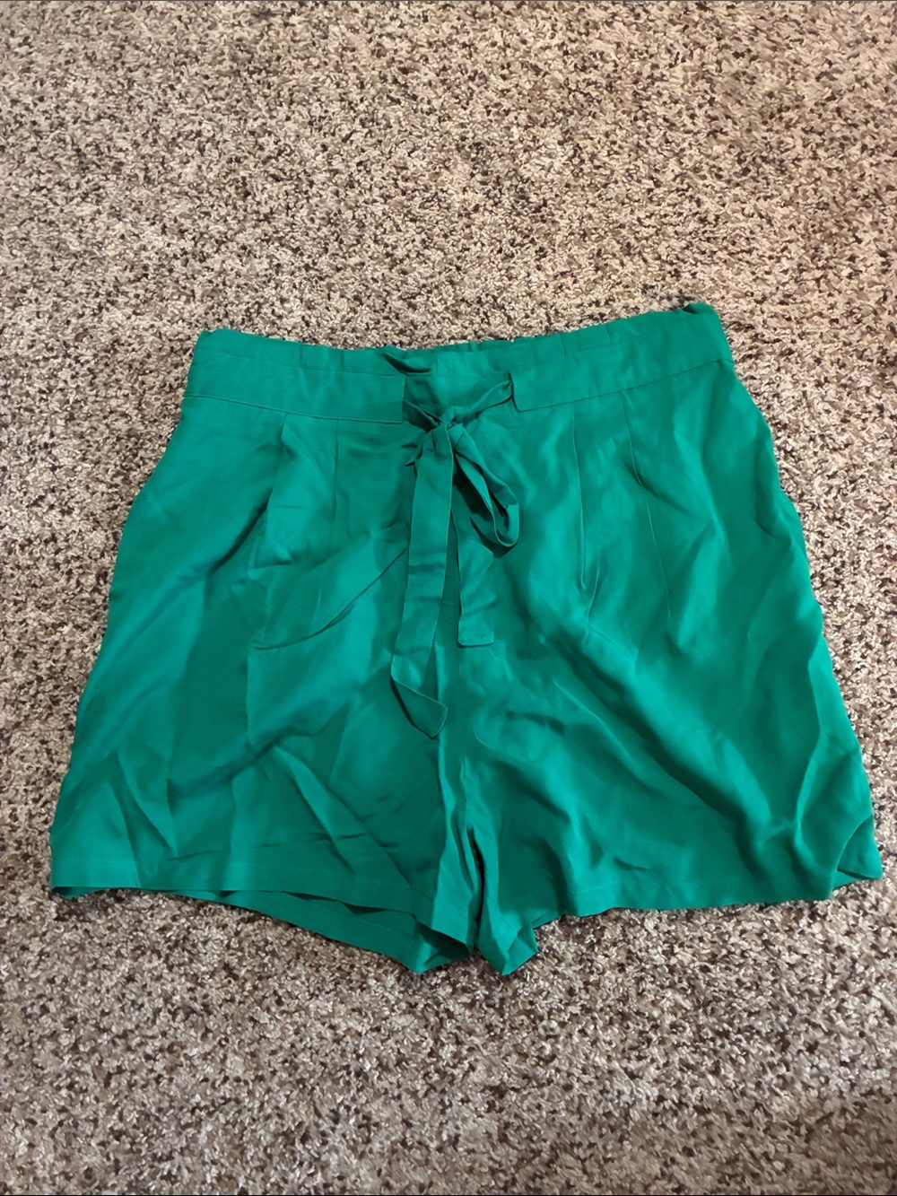 DR2 Emerald Green High-Waist Tie Shorts